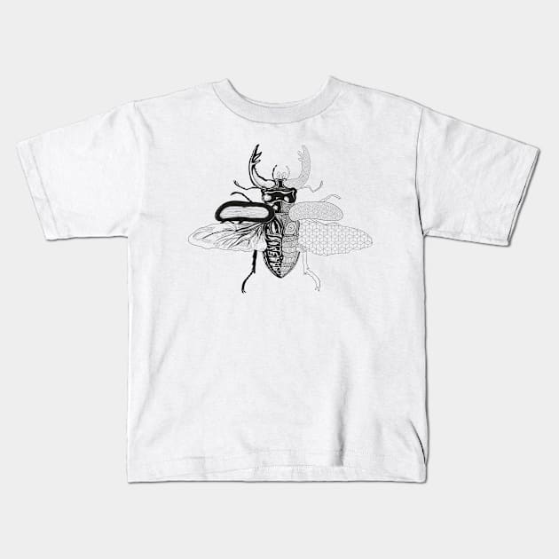 Geometric Beetle Kids T-Shirt by DarkChoocoolat